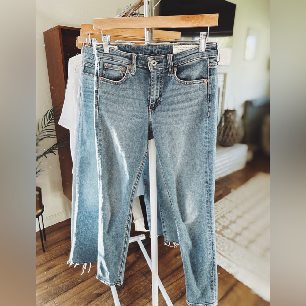 Rag & Bone Blue Straight Leg Jeans
